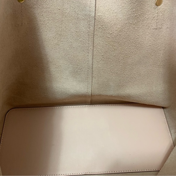 J.Crew Blush Pink Leather Tote & Matching Wallet 100% Genuine Leather - Picture 5 of 16